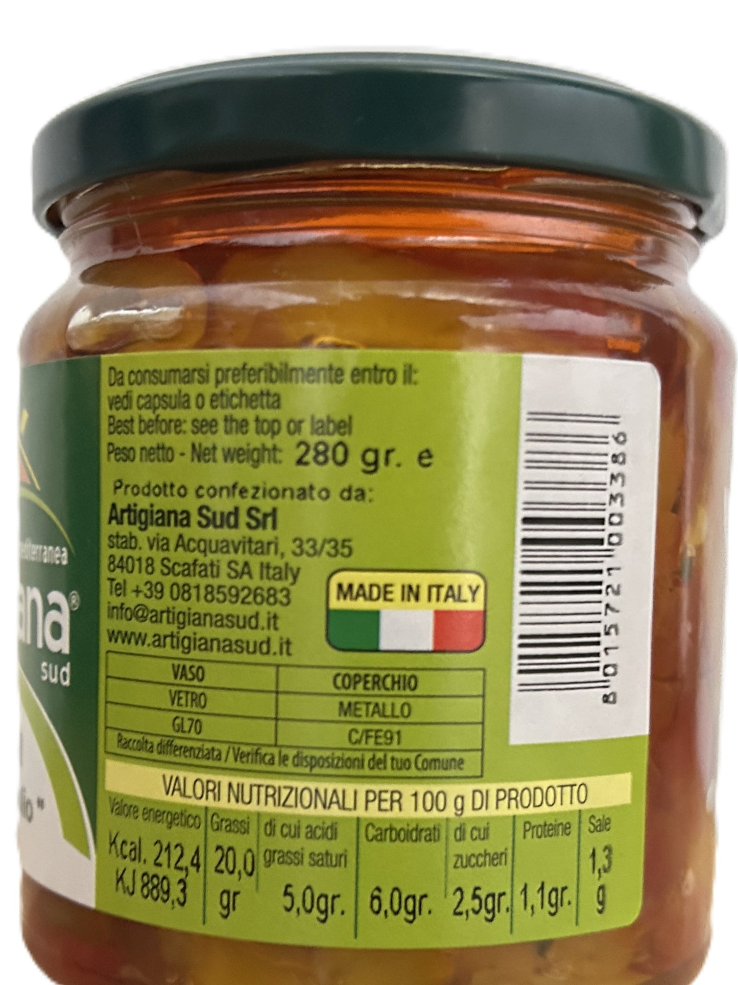 Peperoni a Filetti sott'olio 280 gr