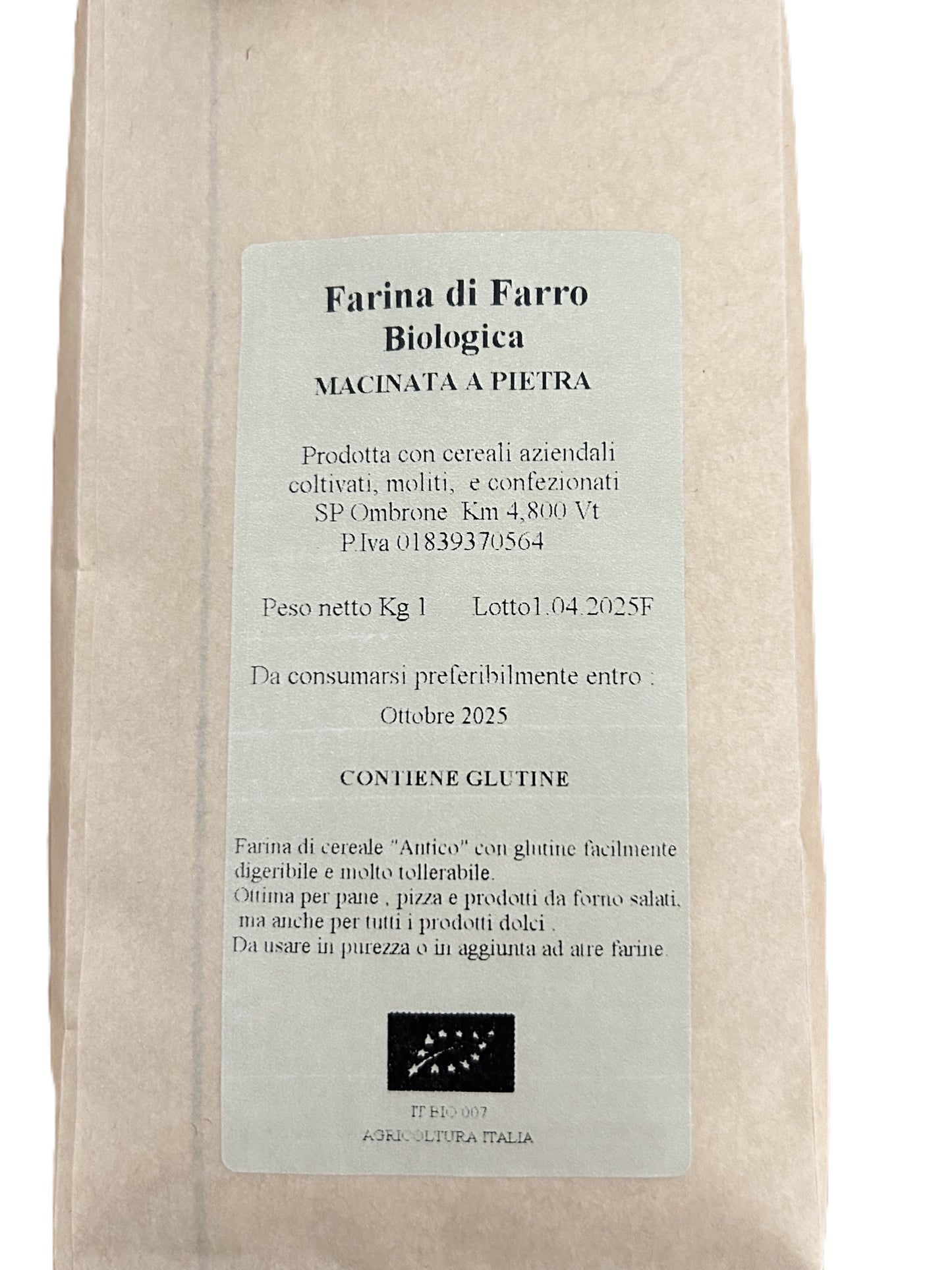 Farina di Farro Biologica, Macinata a Pietra